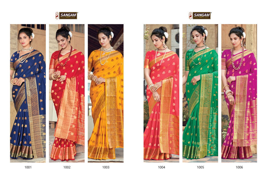 Sangam Indrani Silk Designer Fancy Latest Festive Wear Soft Silk Saree Collection